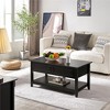 Yaheetech Wooden Lift Top Coffee Table with Hidden Compartment and 1 Open Shelf For Living Room - 2 of 4