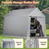 Heavy Duty Outdoor Storage Shed - Roll-Up Zipper Door, Waterproof Tent Shelter for Motorcycle, Bike, Car, Garden Tools, Grey - 2 of 4