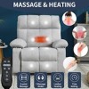 Dual Motor Power Lift Recliner Chair for Elderly,40"W Heavy Duty Chenille Recliner with 8-Point Massage,Lumbar Heat & Cup Holders-Baofuwish - 3 of 4