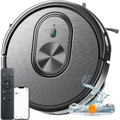 MAMNV HR101 Robot Vacuum and Mop Combo, App/Alexa, 3000PA Robotic Vacuum with WiFi/Bluetooth, Self-Charging Ideal for Pet Hair, Black