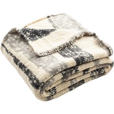 Imani Knit Throw Blanket - Dark Grey/Light Grey - 50" x 60" - Safavieh