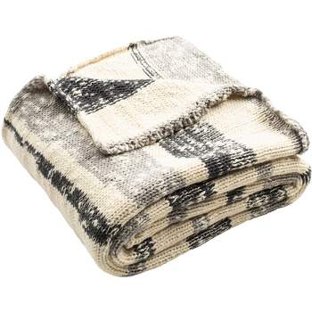 Imani Knit Throw Blanket - Dark Grey/Light Grey - 50" x 60" - Safavieh .