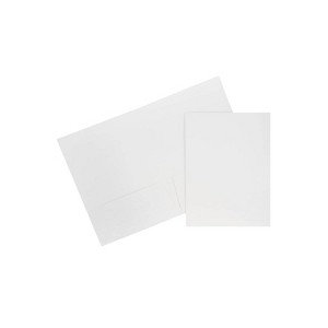 JAM Paper 2-Pocket Portfolio Folder White Linen 100/Box 95448B - 1 of 4