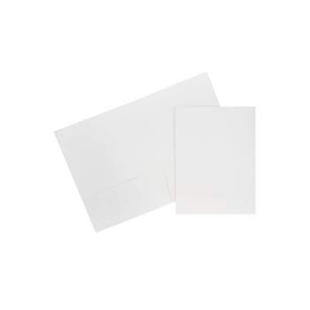JAM Paper Two-Pocket Textured Linen Business Folders White 95448D