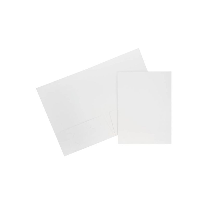 JAM Paper Two-Pocket Textured Linen Business Folders White 95448D, 1 of 9