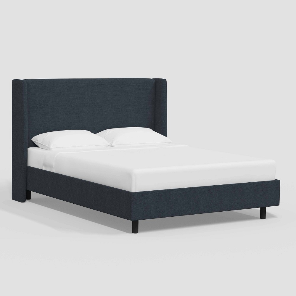 Photos - Wardrobe King Antwerp Wingback Platform Bed in Linen Navy - Threshold™