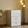 Vanity Desk with Flip Mirror LED Light and 3 Drawers Makeup Table with Stool for Small Bedrooms-3irtyhousy - 3 of 4