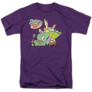 Rocko'S Modern Life Spunky, Ed, Bev And Heffer Adult T-Shirt Purple - 1 of 4