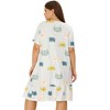 Agnes Orinda Women's Plus Size Short Sleeve Soft Comfy Lovely Cat Sleep dress - 4 of 4