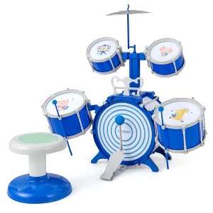Costway Kids Drum Set Educational Percussion Musical Instrument Toy with Bass Drum - 1 of 4