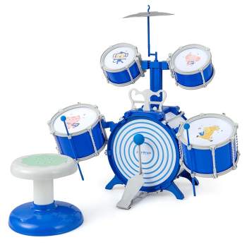 Costway Kids Drum Set Educational Percussion Musical Instrument Toy with Bass Drum