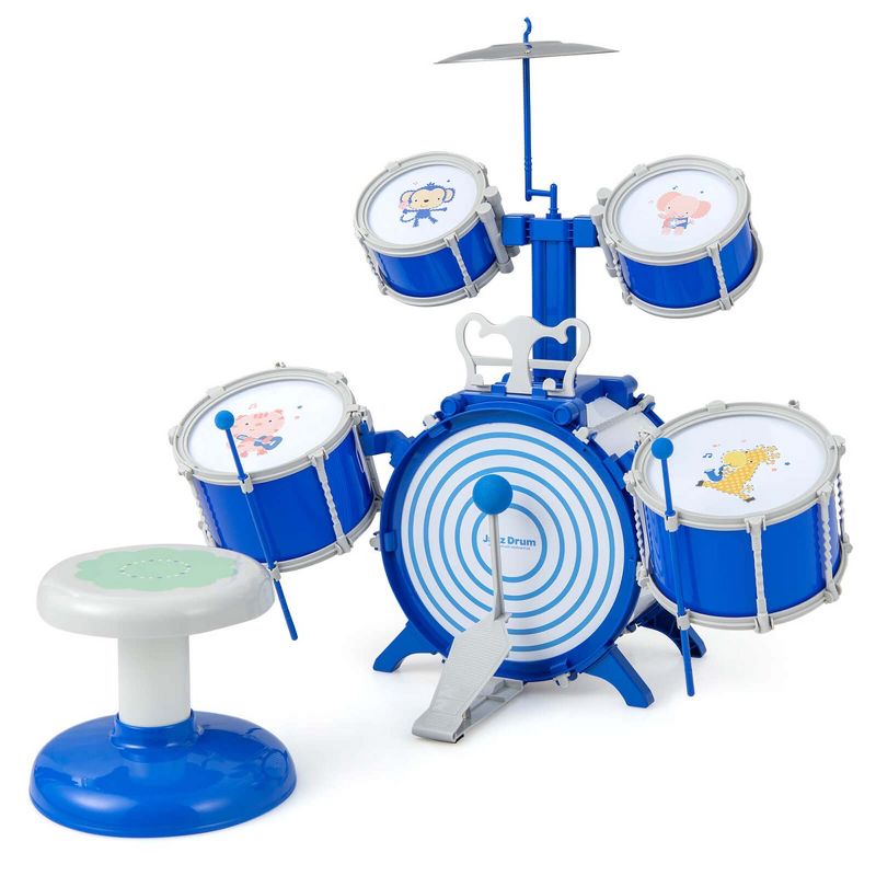 Costway Kids Drum Set Educational Percussion Musical Instrument Toy with Bass Drum, 1 of 11