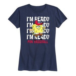 Women's - SpongeBob SquarePants - Ready For Baseball Short Sleeve Graphic T-Shirt - 1 of 4