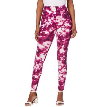 Roaman's Women's Plus Size Ankle-length Essential Stretch Legging, S -  Lavender Graphic Floral : Target