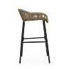 GDFStudio Yitzhak Outdoor 29" Rope Weave Bar Stools with Iron Legs (Set of 2), Black/Brown - 4 of 4