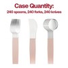 Smarty Had A Party Silver w/ Pink Handle Moderno Plastic Cutlery Set - 240 Sets - 3 of 4