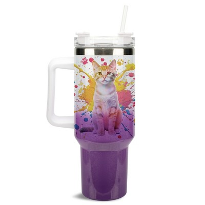 100 North Aries Zodiac Astrology Star Sign Wrap-Around 40 Oz. Stainless Steel Water Bottle Coffee Mug, Spill & Leak Resistant, Travel Tumbler with
