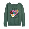 Women's - Coca-Cola - Coke Adds Life Heart Flower Lightweight French Terry Wide Neck Long Sleeve Shirt - 2 of 4