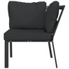 vidaXL Garden Chair Set of 2 Black and Grey Powder-coated steel Medium - 3 of 4