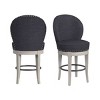 Westford Swivel Bar Stool with Charcoal Linen in Grey (2 Per Carton) - 4 of 4