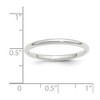 Black Bow Jewelry 2mm to 6mm 10K White Gold Domed Comfort Fit Band - 4 of 4