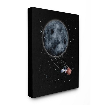 Stupell Industries Outer Space Moon Balloon Astronaut Traveler