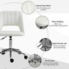 TiramisuBest Modern Mid Back Armless Office Chair, Cream White Polyester, Adjustable Height - 3 of 4