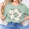 Simply Sage Market Women's Pink Flowers and Buds Short Sleeve Graphic Tee - 2 of 4