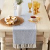 Design Imports  Woven Jacquard Fringe Table Runner, Stonewash Blue, 15X72" - 3 of 4