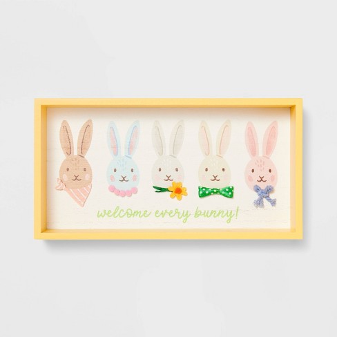 Easter Wood Shadowbox Welcome Every Bunny - Spritz™ : Target