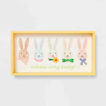 Easter Wood Shadowbox Welcome Every Bunny - Spritz™