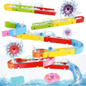 38-Piece Bathtub Toy Set with Marble Run and Slippery Slide, DIY Water Play for Kids Ages 2-8 - 1 of 4