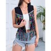 Whizmax Women's Sequin Fringe Vest 70s Denim Party Prom Rave Hippie Sleeveless Loose Costume - 2 of 4