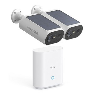 aosu 2K QHD 3.0-MP Dual-Band Wi-Fi® Quick-Install Outdoor AI-Smart Solar Camera Pro System with HomeBase - 1 of 4