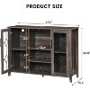 Bar Cabinet, Built - in Wine/Glass Rack, Liquor Storage Unit, Wine & Coffee Kitchen Sideboard Buffet for Living & Dining Room (47.2"-Dark Rustic Oak) - 3 of 4