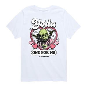 Boys' - Star Wars - Valentine Yoda One For Me Short Sleeve Graphic T-Shirt - 1 of 4