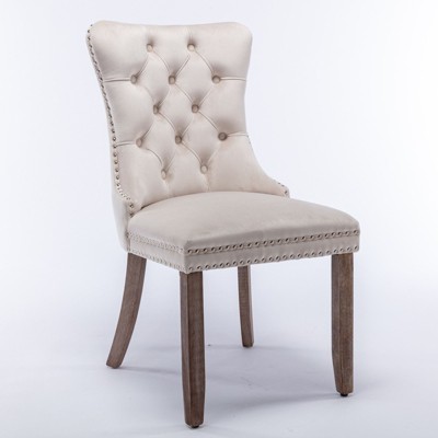 NicBex Dining Chair Set of 2 Modern Upholstered Velvet Fabric Tufted Side Chair with Wood Legs Dining Room Furniture