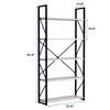 5-Tier Bookshelf, Freestanding White Book Shelf, Modern Minimalist Open Display Storage Book Shelves - 4 of 4