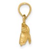 Black Bow Jewelry 14k Yellow Gold Satin and Diamond Cut Manatee Calf Pendant - 2 of 4