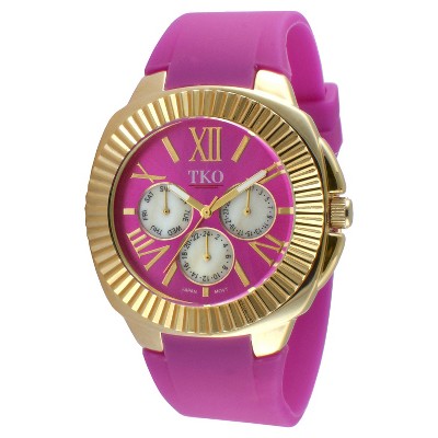 Women's TKO Multiple Function Rubber Strap Watch - Purple