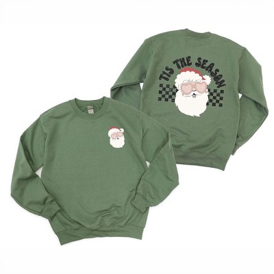 Simply Sage Market Women's Graphic Sweatshirt Tis The Season Santa Front and Back