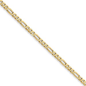 Black Bow Jewelry 2.25mm 14k Yellow Gold Flat Figaro Necklace Chain - 1 of 4