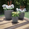 Nature Spring 3-Piece Fiber Clay Planter Pot Set - Gray - 4 of 4