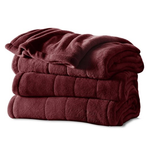 Velour And Sherpa Electric Throw Blanket Biddeford Blankets Target