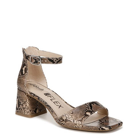 Lifestride Womens Cassidy Ankle Strap Dress Sandal Hazelnut Snake 10 M Target