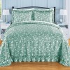 Collections Etc Lightweight Floral Scroll Plissé Bedspread - 2 of 3