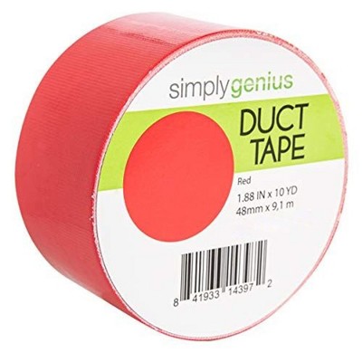 Simply Genius Art & Craft Duct Tape Heavy Duty - Craft Supplies for Adults,1.8 in x 10 yards, Colorful Tape for DIY (Red, Single roll)