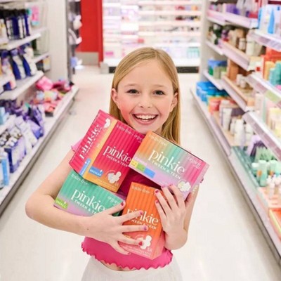 Pinkie Tween & Teen Ultra-Thin Organic Topsheet Pads with Wings - Size Regular - 18ct