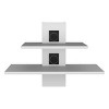 INFURNIC TV Stands and Consoles Floating Shelf 2 Tier Wall Unit with Cable Management for Modern Living Room Bedroom, White, 11.8"*23.7"*17.2" - 4 of 4