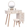 NicBex Vanity Desk with Mirror 47" Dressing Table with Charging Station and Hair Dryer Rack, 5 Drawers, Makeup Desk with Cushioned Stools - 3 of 4